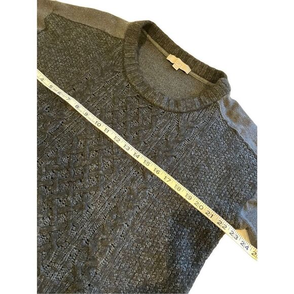 LOFT boxy cut charcoal gray and black wide neck sweater - XL - Picture 7 of 8